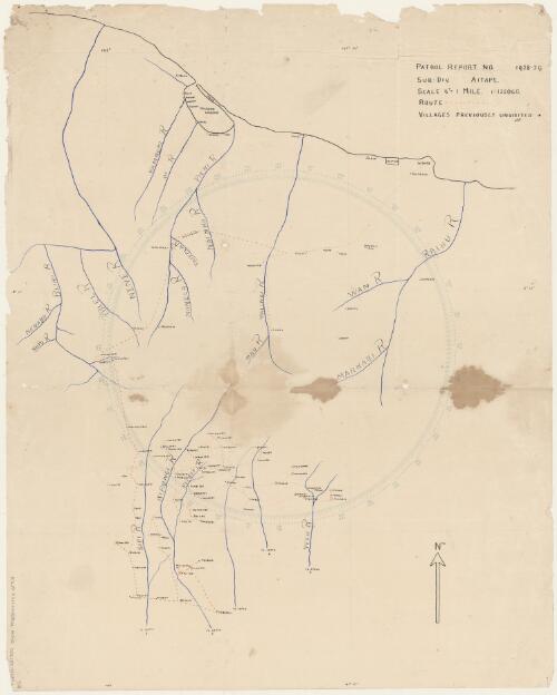 [Rough draft map showing villages in the Aitape region, Papua New Guinea] [cartographic material]