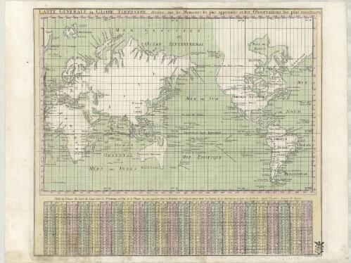 Carte generale du globe terrestre, dressée sur les mémoires les plus approuvés et les observations les plus exactes 1749