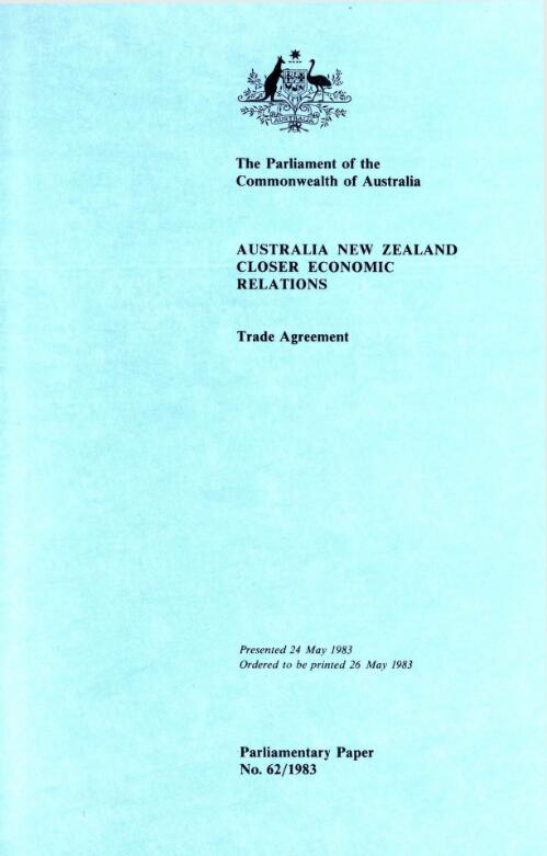 Australia New Zealand closer economic relations : trade agreement