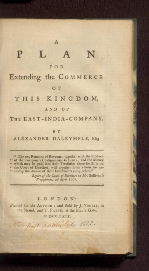 A plan for extending the commerce of this kingdom, and of the East-India Company