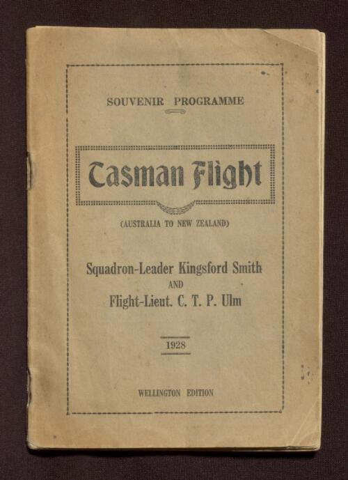 Tasman flight, Australia to New Zealand : Squadron-Leader Kingsford Smith and Flight-Lieut. C.T.P. Ulm, 1928