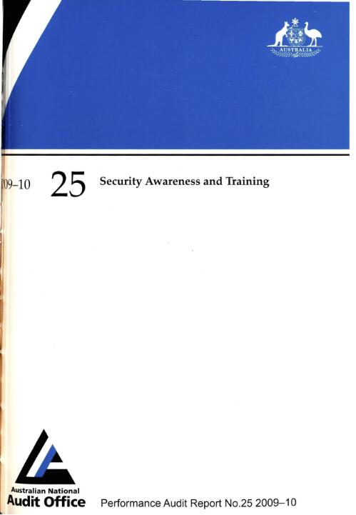 Security awareness and training / the Auditor-general