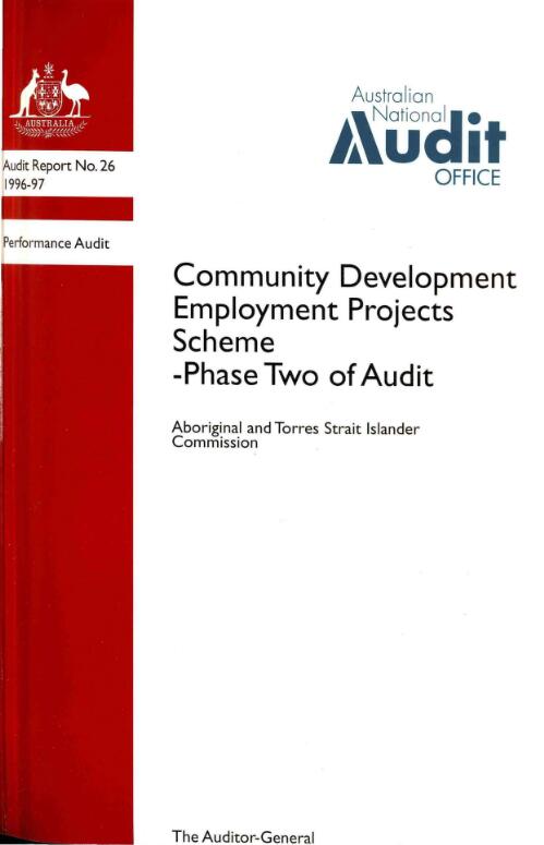 Community Development Employment Projects Scheme --phase two of audit : Aboriginal and Torres Strait Islander Commission / Australian National Audit Office