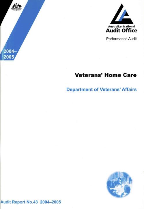 Veterans' home care : Department of Veterans' Affairs / the Auditor-General