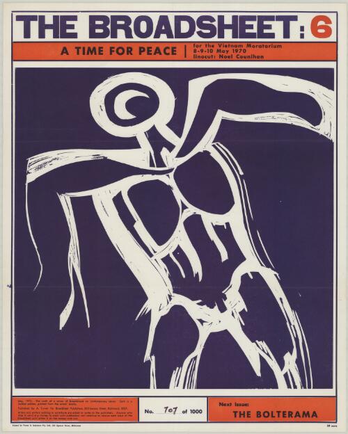 A time for peace : for the Vietnam Moratorium 8-9-10 May 1970 / linocut: Noel Counihan