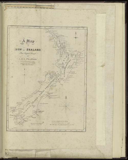 A map of New Zealand [cartographic material] / from original surveys by H.M.S. Pelorus