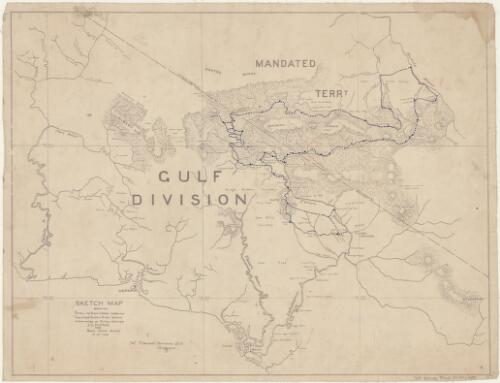 Sketch map showing patrol to Edie Creek through "Tiveri" and "Kiapou" River basins, conducted by patrol-officer J.G. Hides [cartographic material] / (sd) T. Jackson Townsend Q.I.S. Delineator