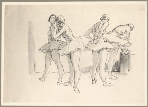 Reproduction of study by Daryl Lindsay of ballerinas, ca. 1939 [picture]
