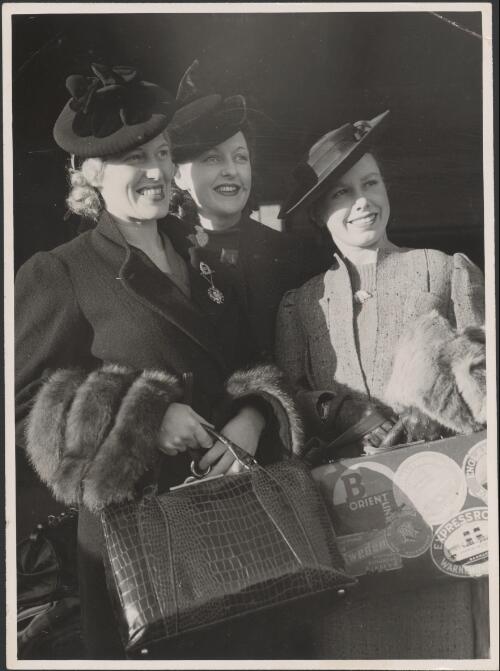 Moya Beaver travelling with two colleagues, ca. 1939 [picture]