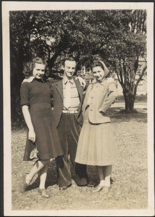 Gordon Hamilton, Alla Shishkina and Oenone Talbot at Cheltenham, ca. 1939 [picture]