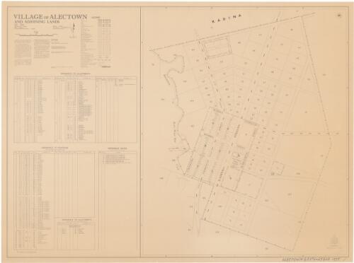 Village of Alectown and adjoining lands : Parish - Houston, County - Kennedy, Land District - Parkes - Shire Goobang, Pastures Protection District - Molong, within division - Central N.S.W. / printed & published by Dept. of Lands