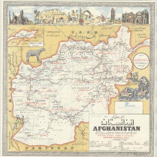 Map of Afghanistan [cartographic material] / political, physical, roads and distances, important historic sites