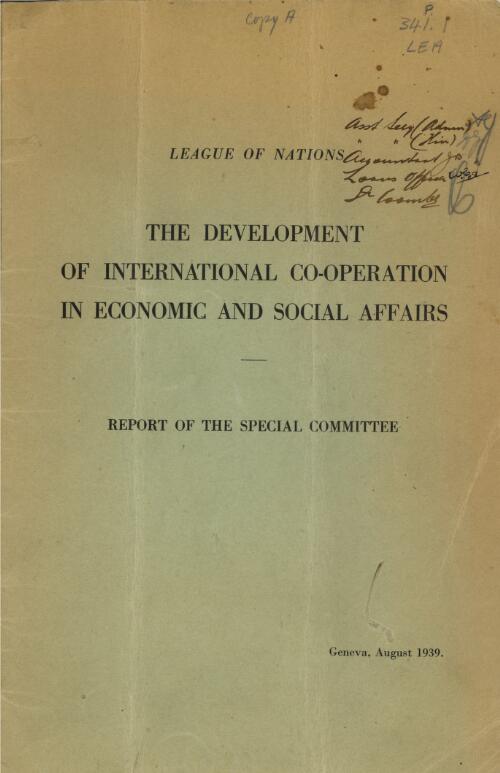 The development of international cooperation in economic and social affairs