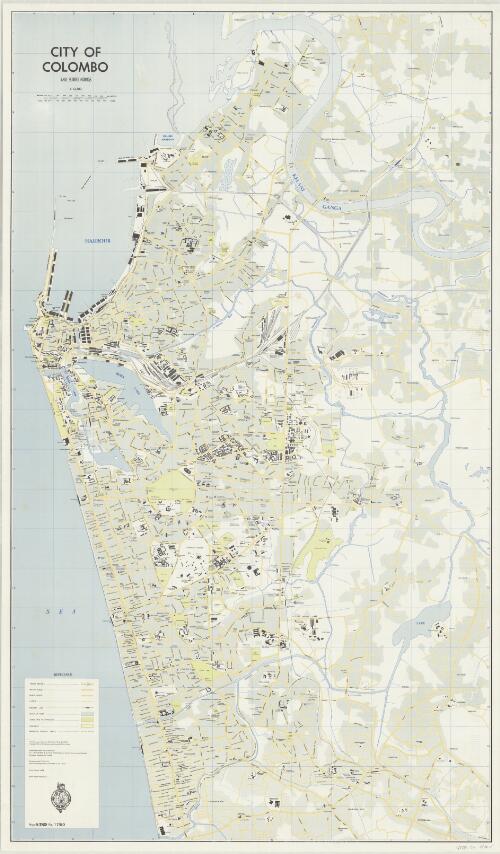 City of Colombo and surroundings. Designed and printed by the Survey Department