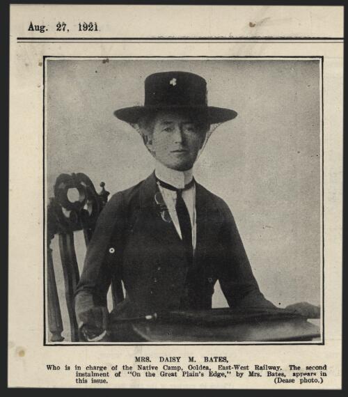 Newspaper cutting: 'Mrs Daisy M. Bates' 1921 Aug. 27 [picture]