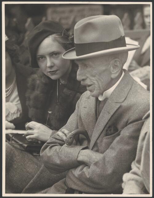 Billy Hughes with daughter Helen Hughes at Sydney Cricket Ground [picture]