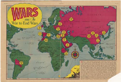 Wars since the War to End Wars [cartographic material] / news map by staff artist Sundberg