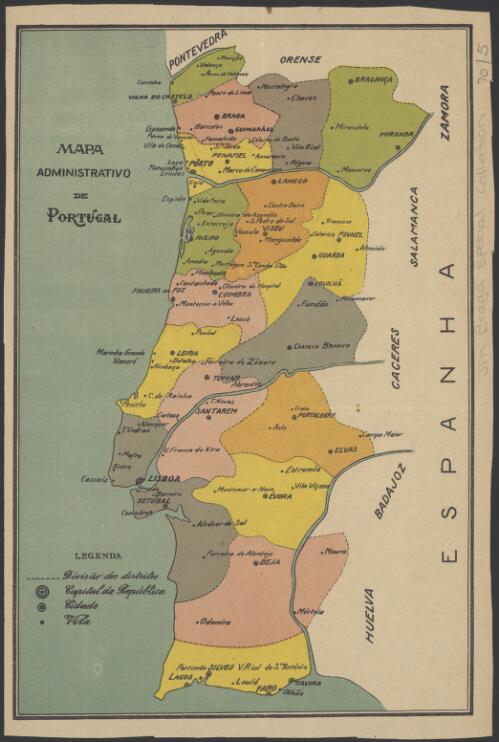 Mapa administrativo de Portugal [cartographic material]