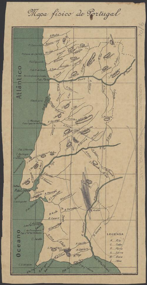 Mapa fisico de Portugal [cartographic material]