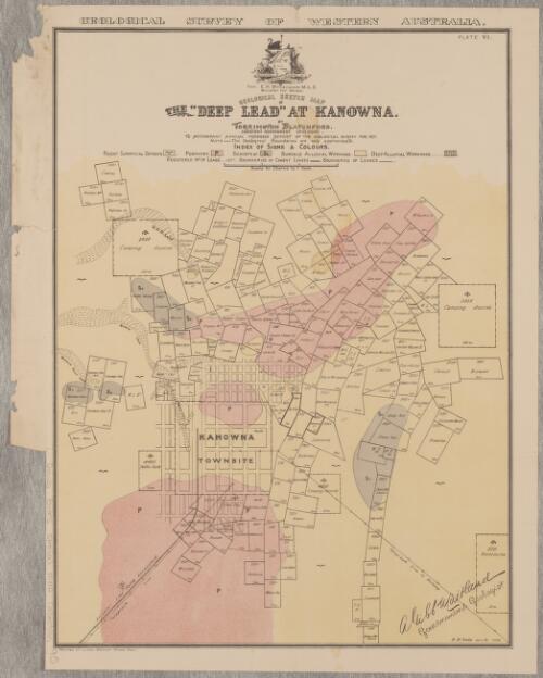 Geological sketch map of the 'Deep Lead' at Kanowna [cartographic material] : to accompany annual progress report of the Geological Survey for 1897 / by Torrington Blatchford, Assistant Government Geologist