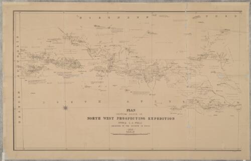 Plan showing route of north west prospecting expedition under L.A. Wells : organised by the Minister of Mines
