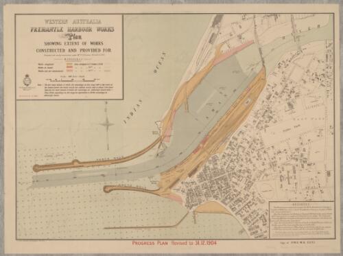 Western Australia, Fremantle Harbour works plan : showing extent of works constructed and provided for / designed and mostly constructed under C.Y. O'Connor, M Inst. C.E., C.M.G