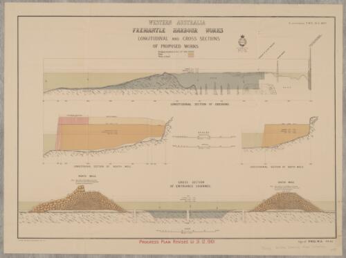 Western Australia, Fremantle Harbour works longitudinal and cross sections of proposed works / G.Y. O'Connor, Engineer in-Chief