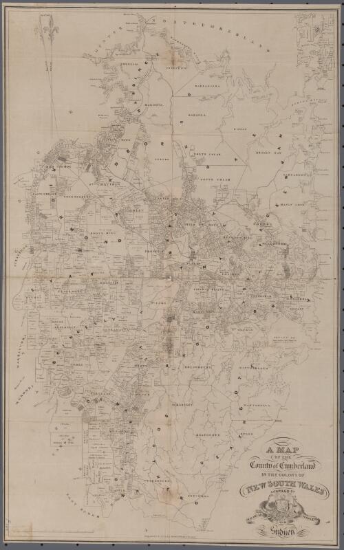 A map of the County of Cumberland in the colony of New South Wales [cartographic material] / compiled by W.H. Wells, Land Surveyor Sydney. Sydney