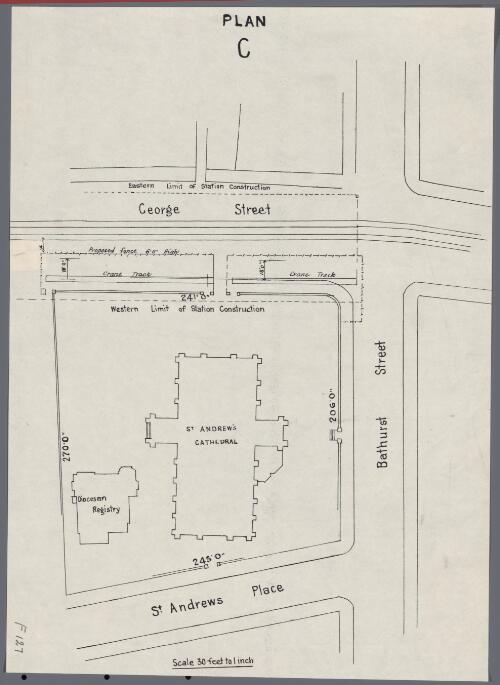[Plan C, block between St Andrew's Place, George and Bathurst Streets, Sydney] [cartographic material]