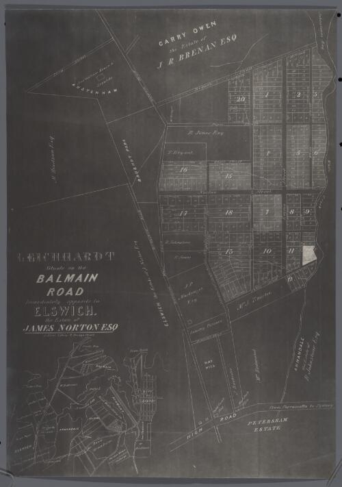 Leichhardt situate on the Balmain Road immediately opposite to Elswich [cartographic material] : the estate of James Norton Esq