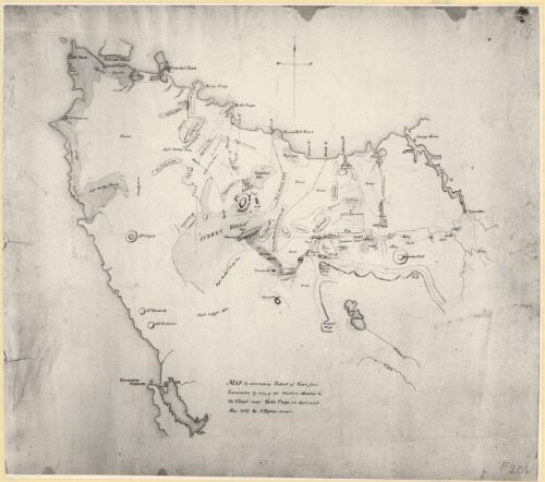 Map to accompany Report of tour from Launceston [cartographic material] : by way of Western Marshes to the coast near Table Cape, in April and May 1827 / by J. Fossey, Surveyor