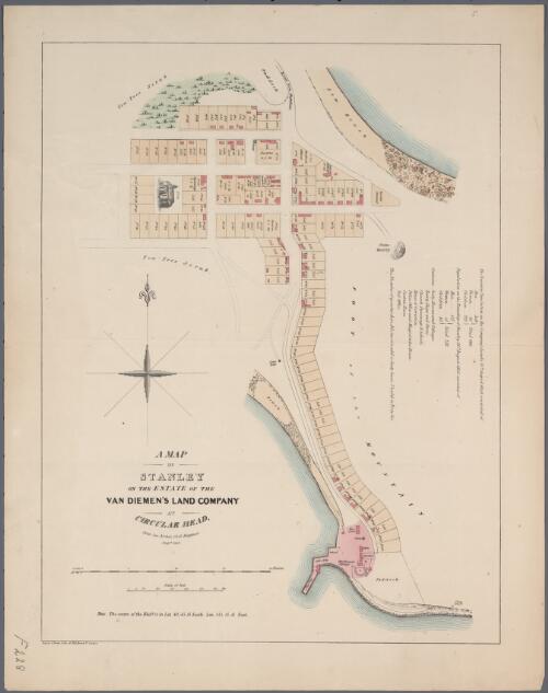 A map of Stanley on the estate of the Van Diemens Land Company at Circular Head [cartographic material] / John Lee Archer, Civil Engineer Aug.st 1843