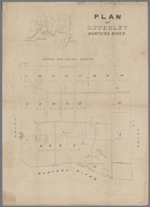 Plan of Osterley, Hunters River [cartographic material]