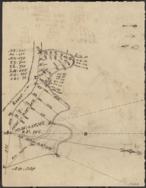 [Sketch of properties adjacent to Williams River, N.S.W] [cartographic material]