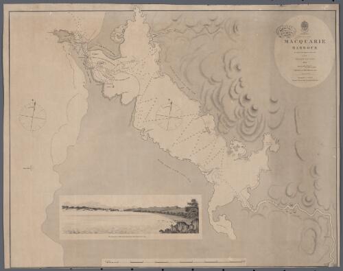 Macquarie Harbour [cartographic material] / by G. W. Evans 1822; the entrance by P. P. King 1819