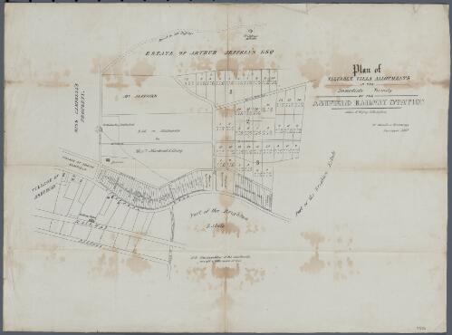 Plan of valuable villa allotments in the immediate vicinity of the Ashfield railway station [cartographic material] / W. Meadows Brownrigg Surveyor 1857
