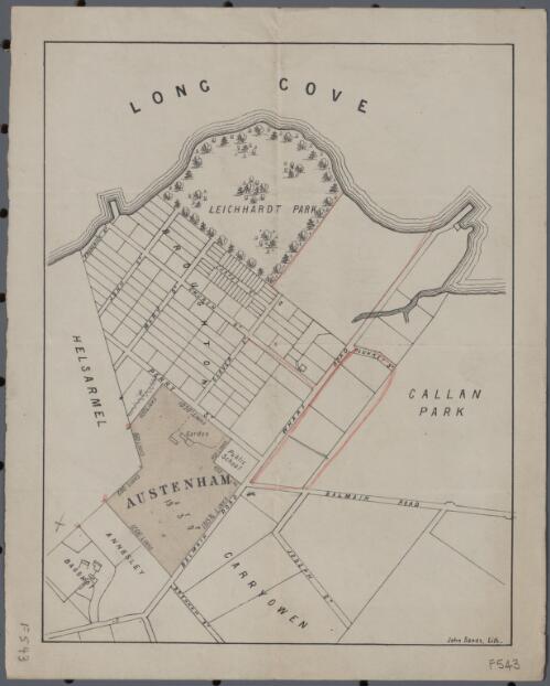 [Section of Balmain showing Austenham, Leichhardt Park Broughton and Garryowen] [cartographic material]