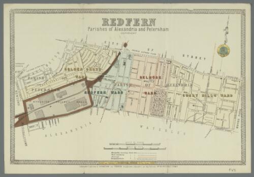 Redfern Parishes of Alexandria and Petersham [cartographic material] / Higinbotham & Robinson