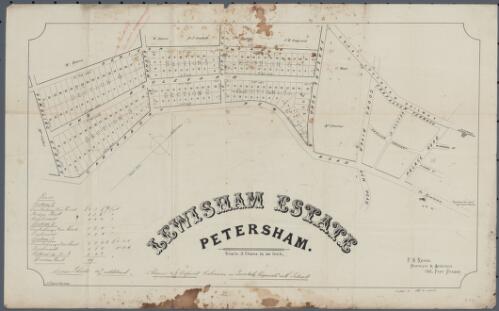 Lewisham Estate Petersham [cartographic material] / F.H. Reuss Surveyor & Architect 142 Pitt Street