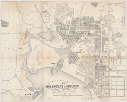Map of Melbourne & suburbs ... [cartographic material] / by F. Proeschel