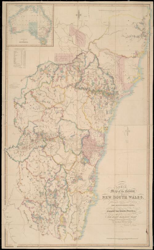 This map of the colony of New South Wales [cartographic material] : exhibiting the situation and extent of the appropriated lands ... dedicated to Sir John Barrow ... by ... Robert Dixon / engraved by J & C. Walker
