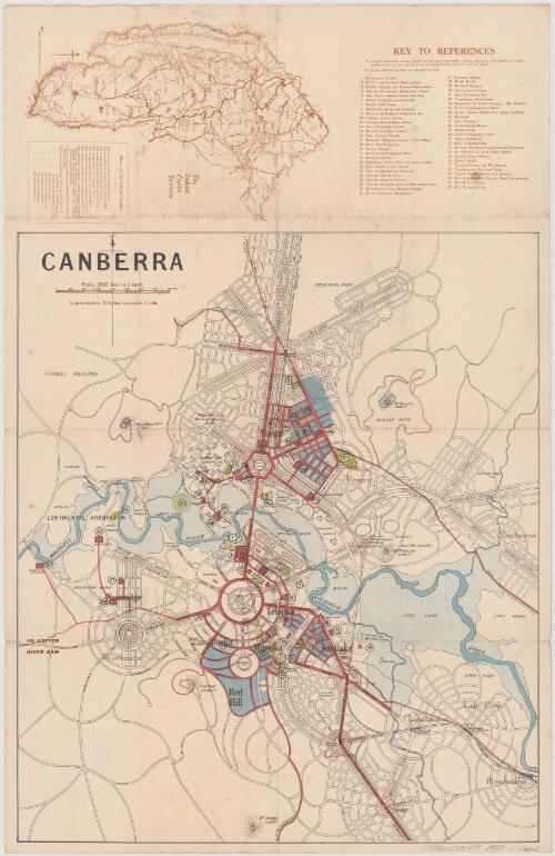 Canberra [cartographic material] : approximately 3 inches represent 1 mile : this map is supplied free with Grover's Descriptive guide to Canberra
