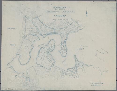 Arboretum and eventual botanical reserves Canberra [cartographic material] / Walter Burley Griffin, Federal Capital Director of Design & Construction