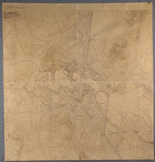 Canberra plan of city and environs. 103b [cartographic material] : contours 5ft. intervals / [signed] Walter Burley Griffin, Federal Capital Director of Design & Construction
