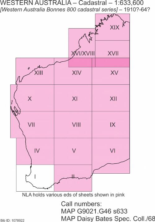 [Western Australia Bonnes 800 cadastral series] [cartographic material] / Western Australia Dept. of Lands & Surveys