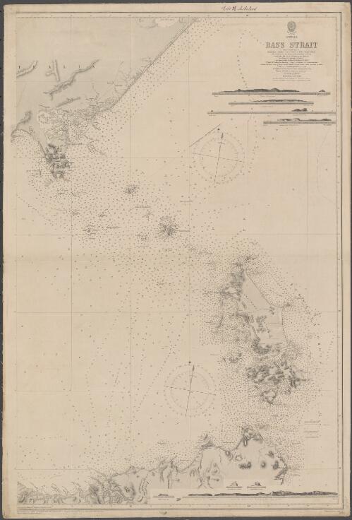 Australia-Bass Strait [cartographic material]. Sheet 1/ From the surveys of Commander J. L. Stokes, and the Officers of H.M.S. Beagle 1839-43 with additions from the surveys of the Australian coast by Commanders H. L. Cox & G. B. Wilkinson R.N. 1864-7, Navg. Lieut. H. J. Stanley, R.N. 1868-73 and Commander Richard F. Hoskyn, R.N. 1886-7. Engraved by Davies, Bryer & Co