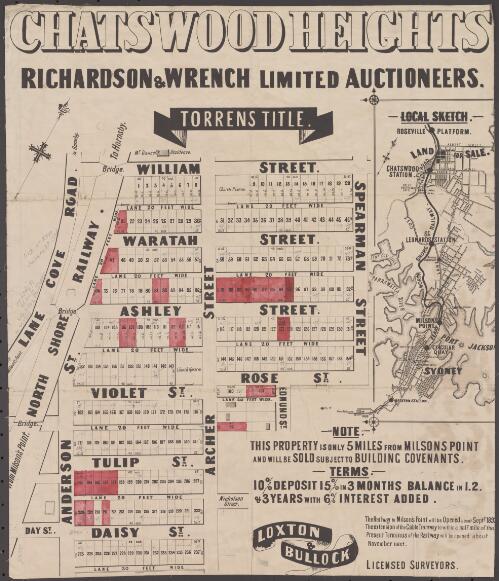 Chatswood Heights [cartographic material] / Richardson & Wrench Limited Auctioneers