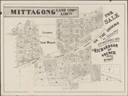 Mittagong Land Compy. Limtd. [cartographic material] : for sale on the ground on Saturday 21st November 1891 / by Richardson and Wrench Limited, Auctioneers