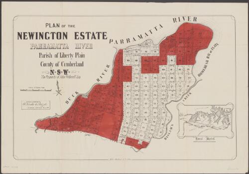 Plan of the Newington Estate, Parramatta River, Parish of Liberty Plain, County of Cumberland, N.S.W., the property of John Wetherill Esq. [cartographic material]