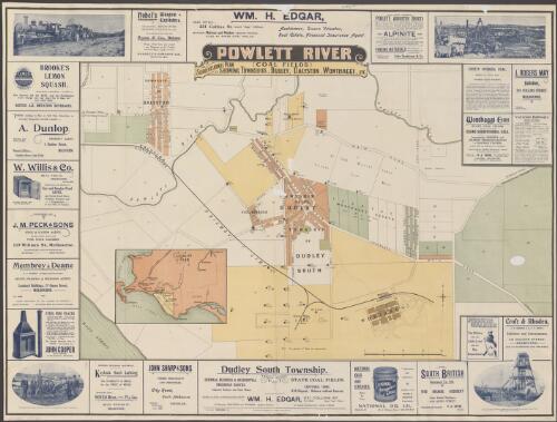 Powlett River (coal fields) [cartographic material] : subdivisional plan showing townships, Dudley, Dalyston, Wonthaggi, etc